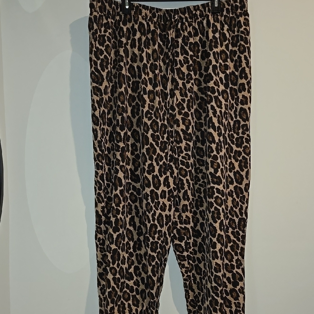 SHEIN Leopard Print Pants - Brown and Black